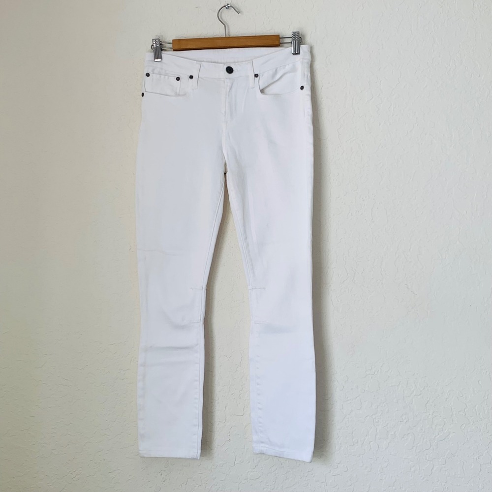 Helmut Lang Jeans Women 28 White Stretch Denim Mid‎ Rise Minimalist Quiet Luxury
